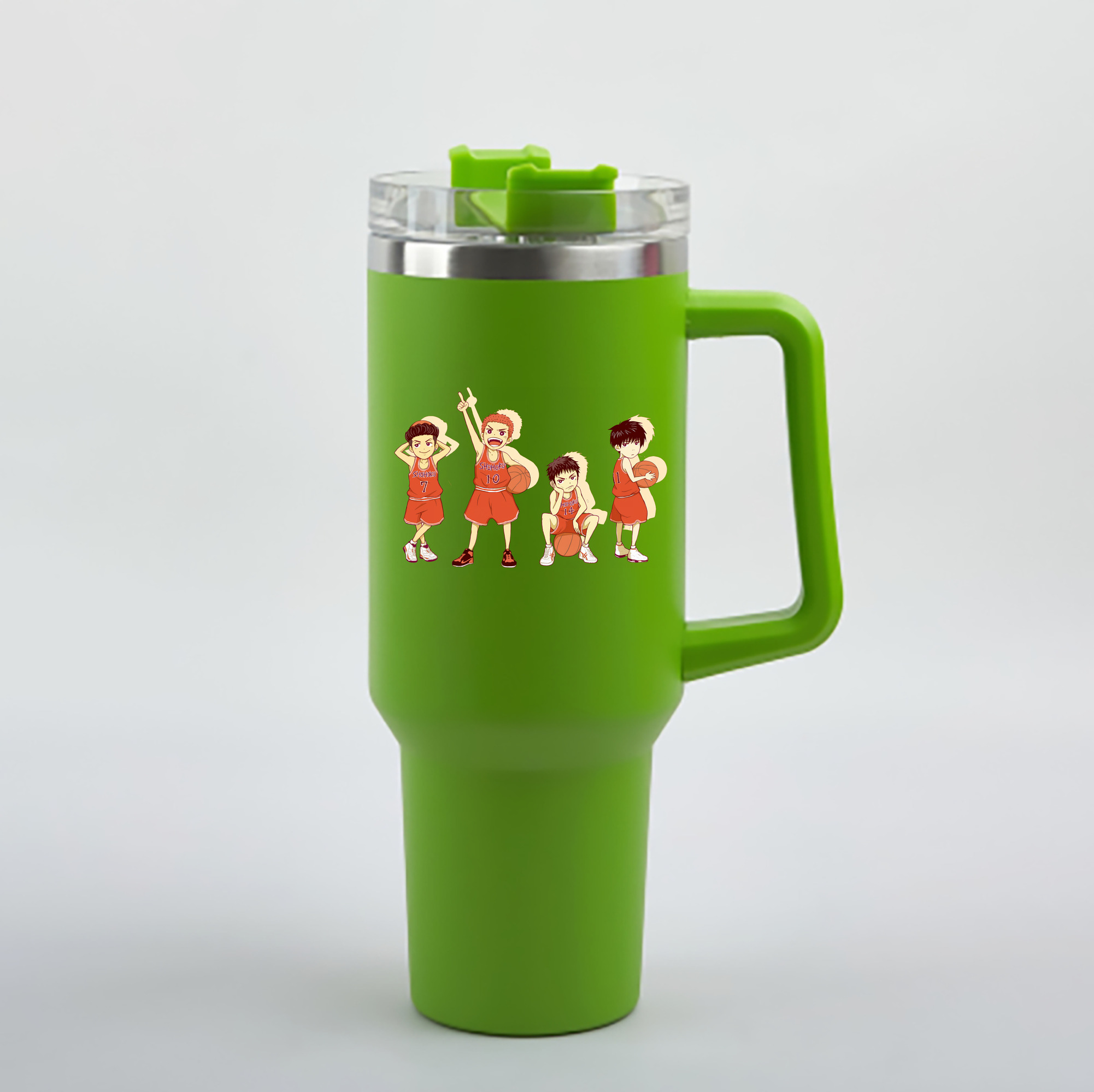 （画像用） SLAM DUNK／スラムダンク 1200mL車用タンブラー - クリスタルステッカー（プラスチックストロー付き）